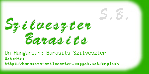 szilveszter barasits business card